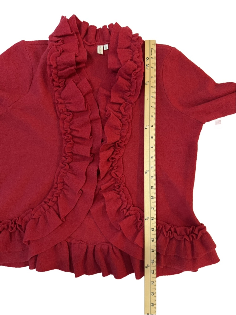 Madison Ruffle Neck Wool Jacket. Large - Picture 5 of 10